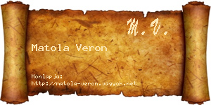 Matola Veron névjegykártya